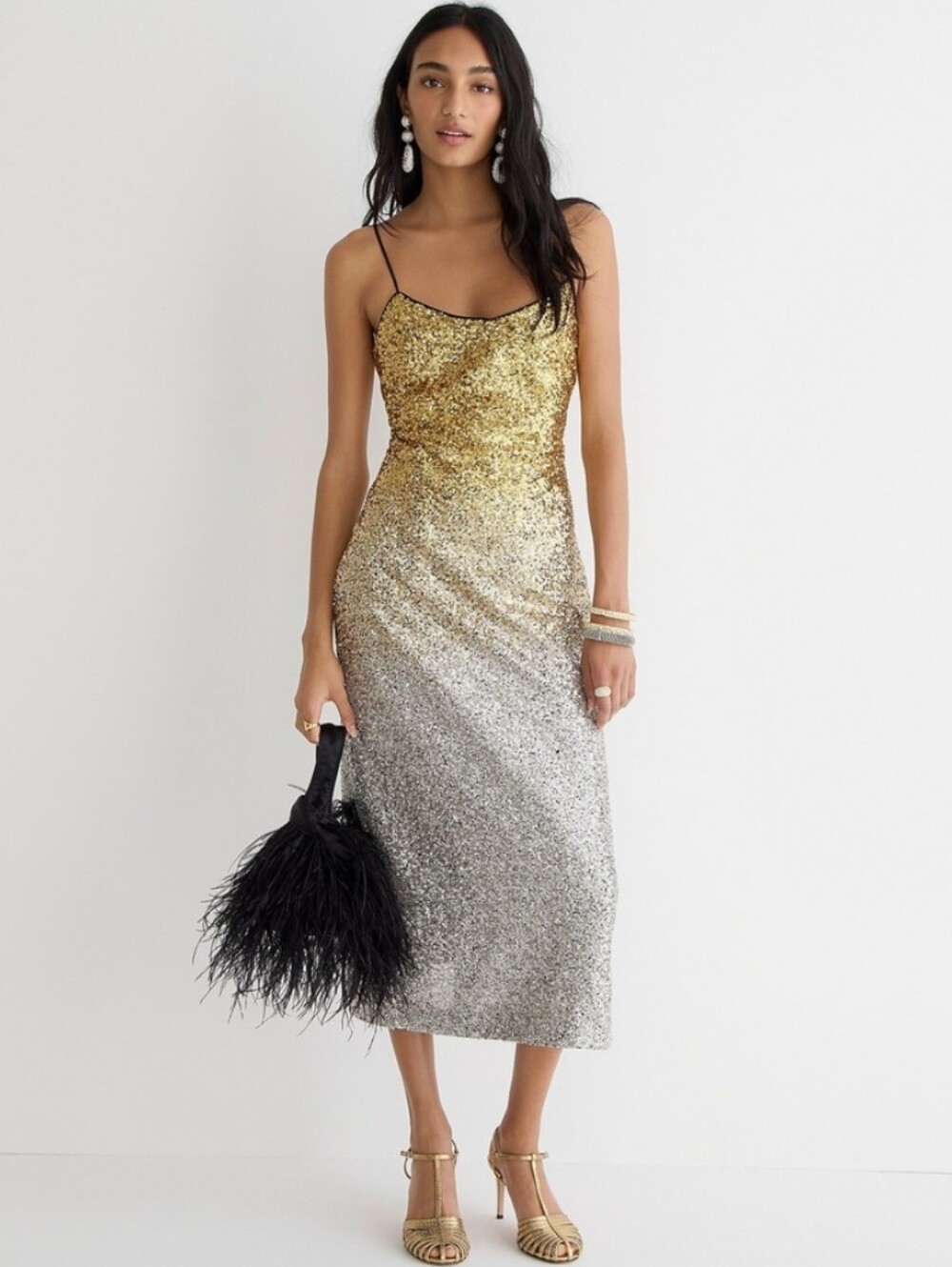 J. Crew Collection Gwyneth Ombre Sequin Slip Dress Size 0